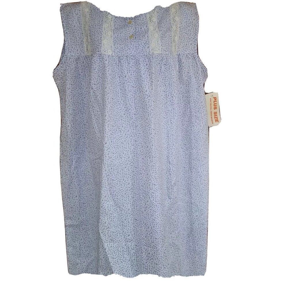 Vintage Glencraft Womens 2XL Blue Sleeveless Nightgown New Sleepwear